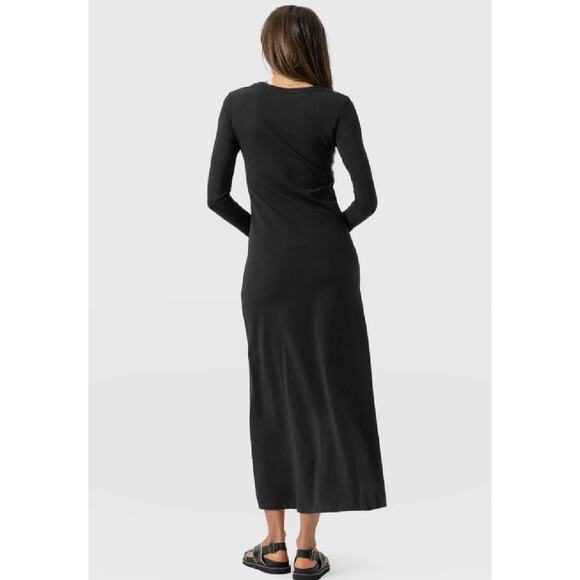 SAINT + SOFIA Runway Black Maxi Dress Size 4 Long Sleeve Minimalist - Picture 7 of 15